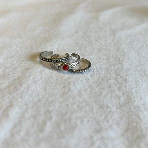 Silpada Toe Ring Trio O0652 - dot, rope, coral